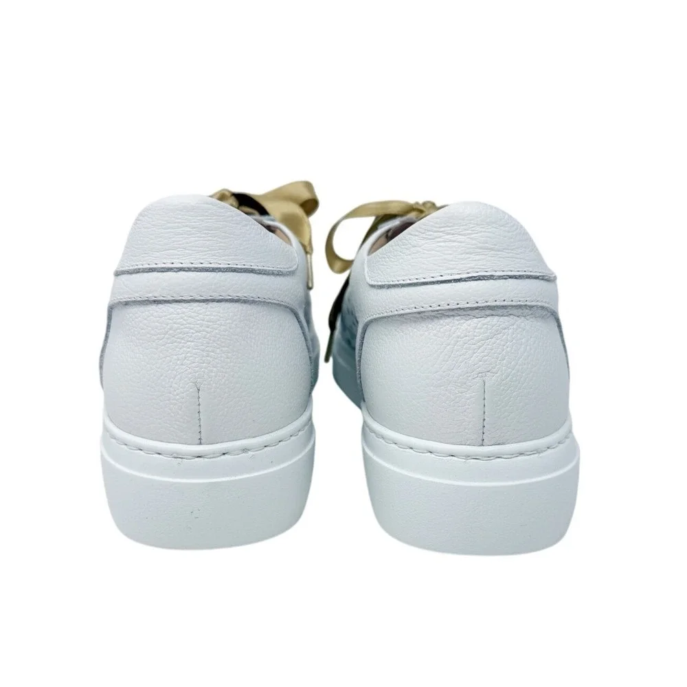 Clorinda Antinori The Zoe‎ Viking Bianco Leather Cutout Sneaker 38 (US 8)